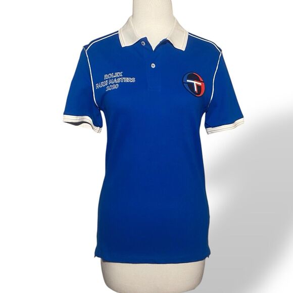 Sergio Tacchini Tennis Polo Shirt Women XXS Blue Short Sleeve 2020 Paris Masters - Picture 1 of 12